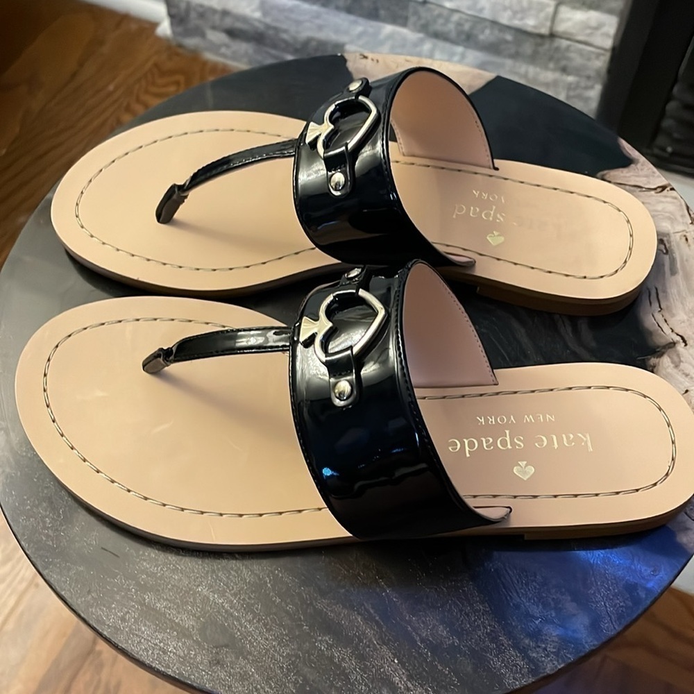 NWOT KATE SPADE BLACK PATENT LEATHER SIZE 7 - Picture 4 of 6